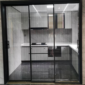 एल्यूमीनियम कांच स्लिम फ्रेम फिसलने रसोई स्लाइड दरवाजा विभक्त विभाजन पाले सेओढ़ लिया गिलास एल्यूमीनियम दरवाजे स्विंग कमरे के दरवाजे के लिए घर - Product Image 1