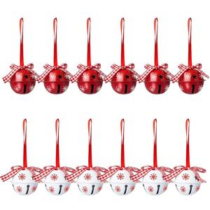 Decorazioni natalizie a cinque stelle stampate campana in metallo con fiocco a pois per <span class=keywords><strong>mobili</strong></span> in ferro <span class=keywords><strong>arte</strong></span> ciondolo dipinto - Product Image 3