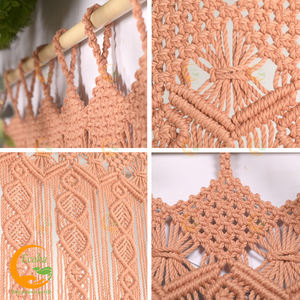 Hot Sale Modern Large Handwoven 100% Cotton <b>Macrame</b> Window <b>Curtain</b> Home Decoration Eco-Friendly Ecoka - Product Image 2