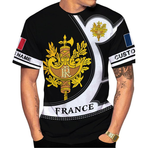 <span class=keywords><strong>T</strong></span>-<span class=keywords><strong>shirt</strong></span> Classica 3D Personalizzata Fitspi con Bandiera Francese, Design Parigi, Maglietta all'Ingrosso - Product Image 1