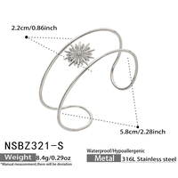 Bracelet ouvert N&S à trois couches en zircon entrelacé pour femme, plaqué or 18 carats, en acier inoxydable, bijoux de mode, vente en gros