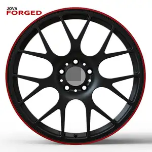Forged Wheels 18 inch 5x108 7 Spoke Rims Black and Red Alloy Wheels for honda crv
