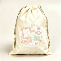 Sac à dos en non-tissé simple à cordon de serrage motif dessin animé, sac de sport pliable avec logo personnalisé, cordon de serrage lisse, prix de gros pour camping et randonnée