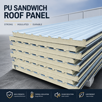 Panneau sandwich PU PIR résistant au feu, isolation thermique, plaque murale et de toiture pour la construction industrielle