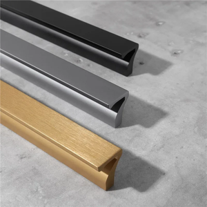 Manijas de 1000 mm de largo en zinc negro para puertas de armarios contemporáneos ajustables, tiradores de cajones de cocina y herrajes. - Product Image 1