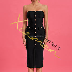 Ocstrade 2025 estate vintage senza maniche <span class=keywords><strong>elegante</strong></span> <span class=keywords><strong>abito</strong></span> <span class=keywords><strong>midi</strong></span> <span class=keywords><strong>nero</strong></span> fasciante attillato abiti casual da donna - Product Image 4