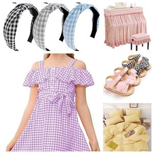 Penjualan Terbaik kain gelembung bernapas 80% poliester 20% benang katun dicelup kain untuk gaun - Product Image 4