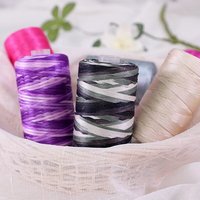 Hilo de cinta plana de 100g, patrón teñido de hilo mezclado fuerte de 3mm de espesor para tejer a mano