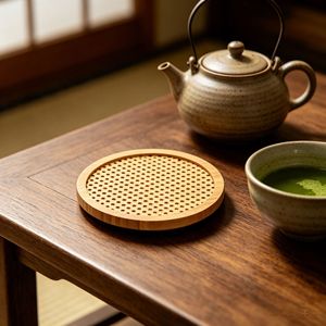 Bamboo Round <b>Storage</b> Tray For Desk Neatening And Organization - Product Image 2