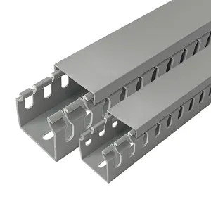 Nhà sản xuất nhựa chống cháy PVC rãnh Trunking PVC Trunking PVC khe Cắm hệ thống dây điện ống dẫn