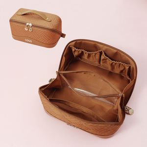 Large Capacity <b>Travel</b> Portable Pu Pouch Women Waterproof Bathroom <b>Washbag</b> Multifunction Toiletry Cosmetic Makeup Bag - Product Image 6
