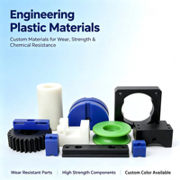 Servizio di Lavorazione CNC Personalizzato OEM, Componenti su Misura in Diversi Materiali Plastici Ingegneristici