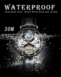 <span class=keywords><strong>KINYUED</strong></span> <span class=keywords><strong>montre</strong></span> automatique de luxe en cuir étanche de haute qualité pour hommes montres mécaniques en acier inoxydable alliage de verre rond 14mm - Product Image 6