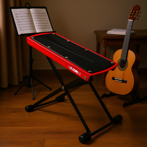 เก้าอี้วางเท้ากีตาร์ Gfs สีแดง ปรับระดับได้ พับเก็บได้ ขาโลหะ สำหรับฝึกซ้อมเครื่องดนตรีคลาสสิก - Product Image 2
