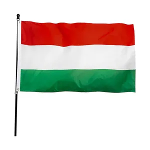 批发红色白色绿色3x5英尺匈牙利国旗100% 聚酯定制匈牙利国旗