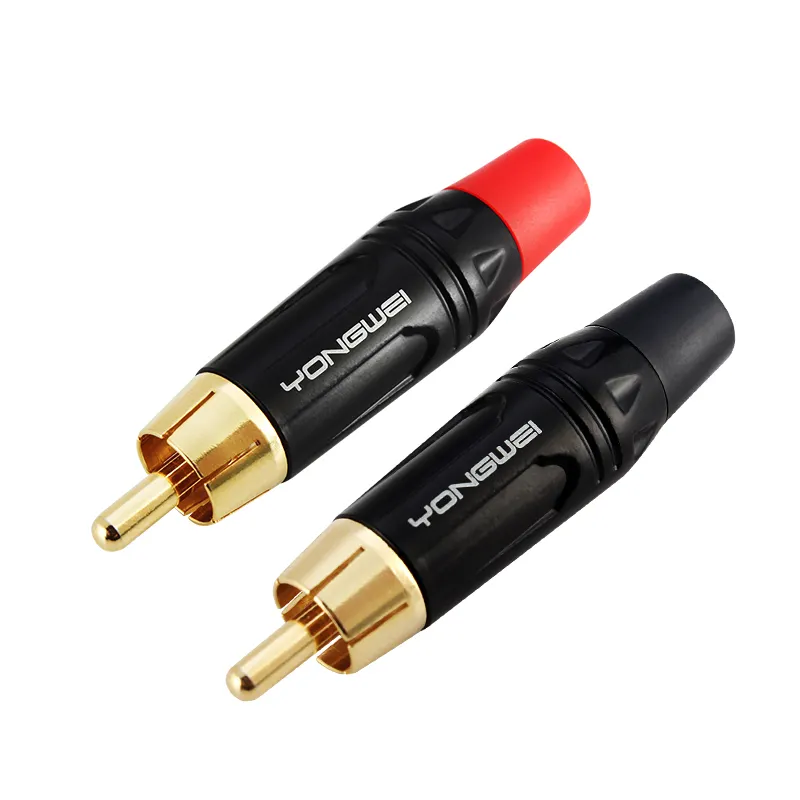 Wholesale Gold Plated RCA Connector RCA Male Plug Adapter Video/Audio Wire Connector Audio AV Plug Hifi RCA Plug