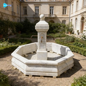 Fontane d'Acqua in Marmo Naturale Stile Francese Antico per Decorazione <span class=keywords><strong>Giardino</strong></span> Esterno, con Accessori in Metallo, in Vendita - Product Image 3