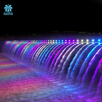 Fontaine à rideau d'eau numérique personnalisée avec éclairage RGB, rideau de pluie numérique, décoration de pont extérieur, spectacle aquatique