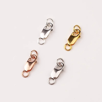 HONGTONG AC1-98 18K Plaqué Or 925 Argent Fermoir Homard Mat 8mm-14mm Carré Homard Griffe Fermé Anneau de Saut pour la Fabrication de Bijoux