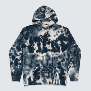 Sudadera con Capucha Extra Grande Personalizada con Lavado Ácido y Tie-Dye |   Sudadera de Felpa de Algodón de 300 g/m² |   Venta al por Mayor de Artículos Personalizados con Impresión Azul Vintage - Product Image 1