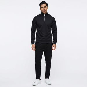 100% Polyester 300 Gsm Sweatshirts Sport Wear Half Zip <b>Mock</b> <b>Neck</b> Sweatshirts Custom Embroidery Zip up Sweatshirts Manufacturer - Product Image 1