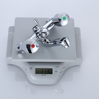 Robinet de douche à double poignée en laiton chromé poli LEOMIX 1130g