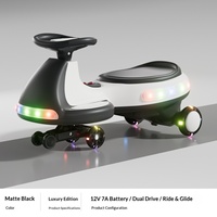 Voiture Électrique 12V pour Enfants 2026 Nouvelle Voiture à Bascule Rechargeable avec Télécommande Musique Bluetooth 2-en-1 Jouet à Conduire et à Tordre