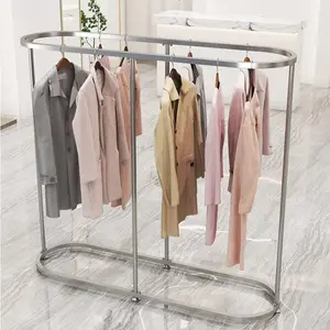 Tùy chỉnh Boutique đồ nội thất vàng quần áo hiển thị đứng kim loại quần áo kệ của phụ nữ quần áo kệ