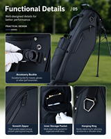 Sac de golf à bandoulière en cuir PU, fabrication directe d'usine OEM, logo personnalisé, couleur personnalisée, imperméable, durable, léger, grande capacité