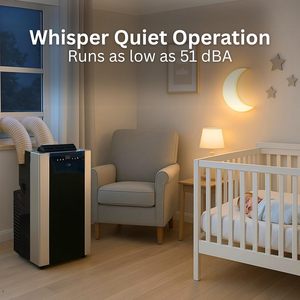 Whynter Portable Air Conditioner 14000 Btu Dual Hose Dehumidifier Cooling Fan PlatinumBlack 51dB for 500 Sq Ft Rooms - Product Image 4