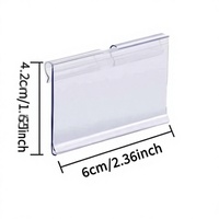 Porte-étiquette de prix transparent en PVC pour étagère, accessoire de présentation pour supermarché et entrepôt, support de suspension en bande