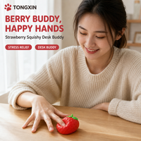 Jouet Squishy Fraise à Presser TONGXIN, Fraise Squishy à Remontée Lente, Boîte Mystère, Lot en Gros, Distributeurs Bienvenus