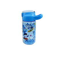 Bouteille d'eau en plastique pour enfants de 400 ml, avec logo personnalisé en gros, motifs de dessins animés variés, pratique à transporter, fabriquée en usine d'origine