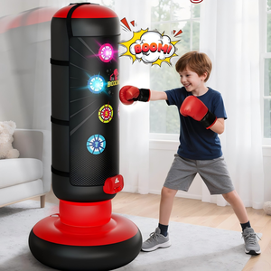 Sac de boxe électronique gonflable pour enfants avec gants et pompe, musique et lumières, modes de jeu intelligents - Product Image 4