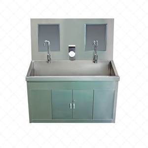 Xin Yuchen Medical Stainless Steel Double Handwashing Sink 1500x600x1800mm Sensor Operated For Operating Rooms And Laboratories - Product Image 1