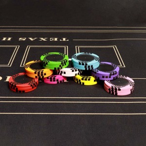 Jetons de poker rayure de couleur composite en argile vierge de 14g en gros 12 autocollants de logo solides personnalisés et dénomination pour <span class=keywords><strong>jeu</strong></span> de <span class=keywords><strong>casino</strong></span> - Product Image 4