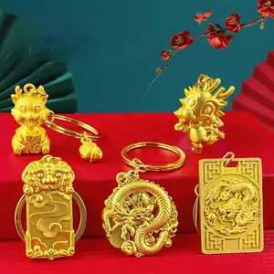 2024 Đẹp Bán Buôn Trung Quốc Phong Cách Cá Nhân 3D Thiết Kế Kẽm Hợp Kim Rồng Mặt Dây Chuyền Keychain Cho Quà Lưu Niệm Quà Tặng