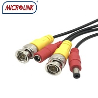 Câbles de caméra de vidéosurveillance siamois coaxiaux rg59 2c power cabo avec câble de saut coaxial d'alimentation cc