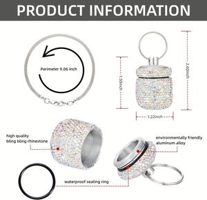 Keychain Diamond Small Pill Organizer Medication <b>Lock</b> <b>Box</b> for Purse Jewelry Ring Holder Custom Logo - Product Image 2