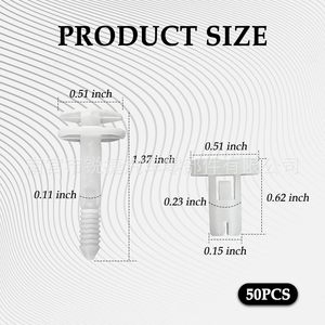 Ruijie Automotive Interior Panel Expansion <b>Clips</b> 0.51 Inch Plastic Nylon For Buick GM Chevrolet Door <b>Trim</b> Repair 50Pcs - Product Image 1