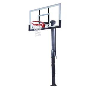 プロのLedバスケットボールフープ屋外スタンドカスタマイズされたエクササイズ調整可能なポータブルバスケットボールフープスタンド10フィートカスタムサイズ