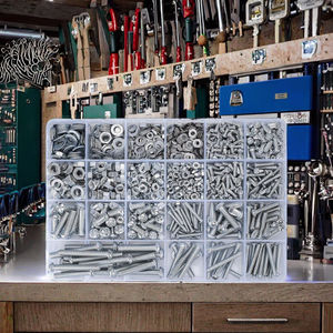 1080 피스 미터법 기계 나사 볼트 너트 키트 타원형 헤드 스타일 니켈 소재 목재 나사 2mm 길이 플랫 와셔 인치 - Product Image 3