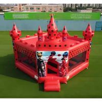Château gonflable d'aventure commercial personnalisable Ladybug Reddy QY001 4x4M pour extérieur/intérieur avec toboggan et trampoline en PVC
