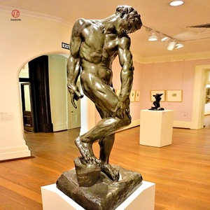 Escultura de Bronce Fundido de Adam de Auguste Rodin, Famosa en Francia, para Jardín Exterior - Product Image 4