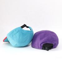 Meilleures ventes : Casquettes de randonnée chaudes en polaire douce à 5 panneaux, couleur unie rétro, avec logo personnalisé, pour hommes et femmes