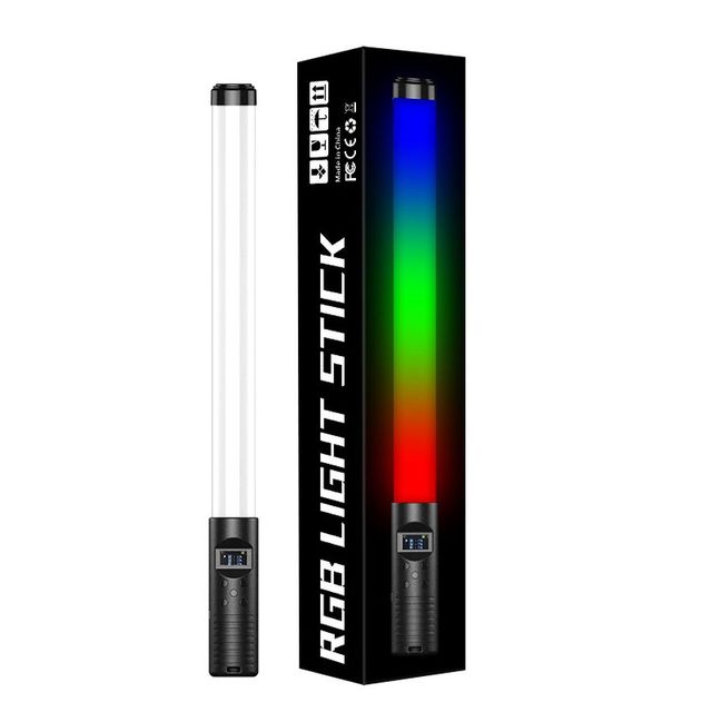 RGB Handheld LED Light Wand Colorful Photography Lighting Stick 10 Modes Rechargeable Photo Studio Fill Lamp for Youtube Video