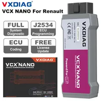 VXDIAG VCX NANO RVDIAG pour Renault OBD2 Scanner de diagnostic de tous les systèmes automobiles, peut clipper le codage ECU, programmation, lecteur de code