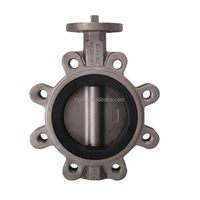Vanne papillon manuelle DN20 100 en acier inoxydable EPDM ANSI de type Lug pour l'eau