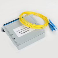 1:9 SC/UPC Plug-in kaset tipe PLC Fiber Optic Splitter G657A Singlemode ABS pasif serat optik Splitter 30:70 3.75% FBT