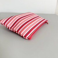 Pochette de maquillage légère en néoprène rayé imprimé, organiseur plat et fin avec fermeture éclair métallique pour sac à main femme, cosmétiques, cadeau promotionnel